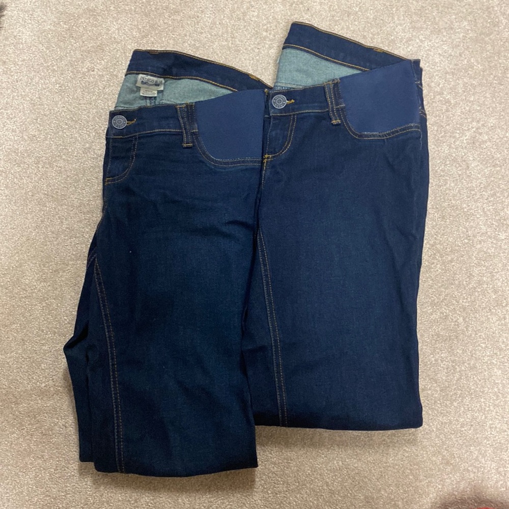 Indigo Blue Maternity skinny jeans, Medium 2 pairs
